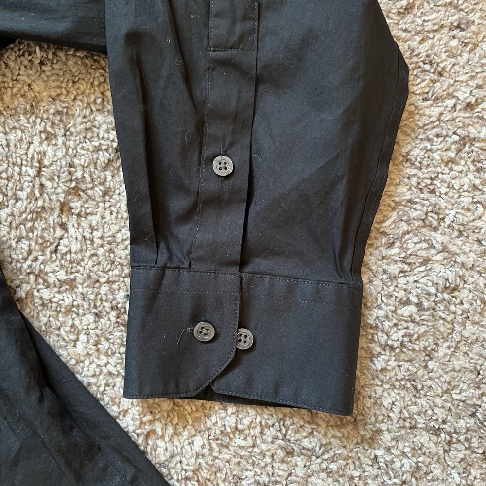 Alfani Dress Shirt Men's XL 17-17.5 34-35 Black Slim Fit Button Up Long Sleeves - Picture 7 of 11